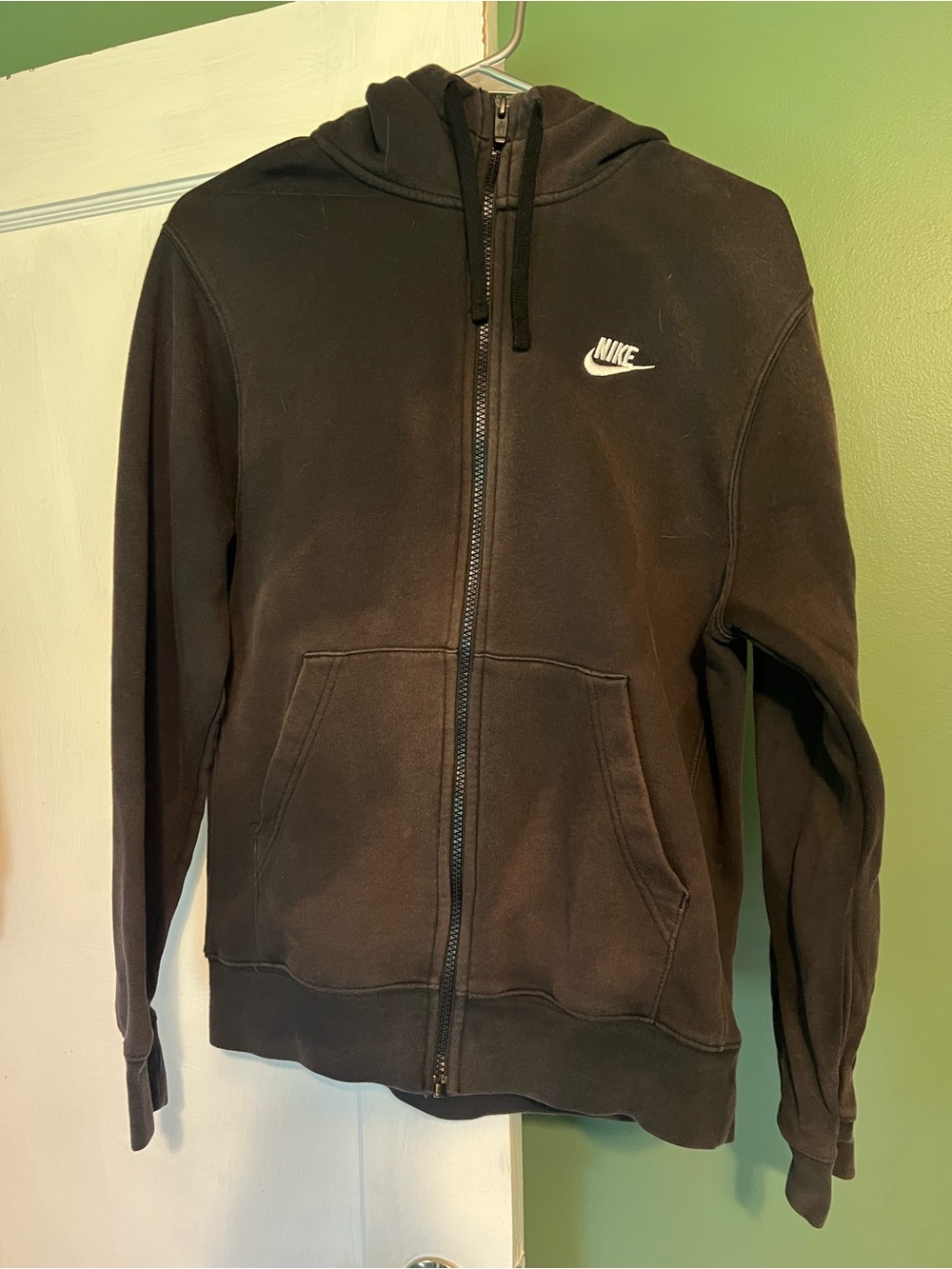 Nike Black Zip-Up Hoodie with White Tag